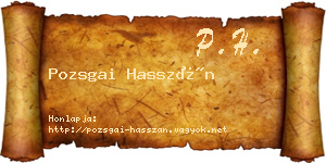 Pozsgai Hasszán névjegykártya